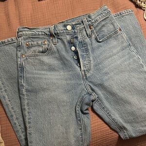 Light Blue Button-Fly Jeans